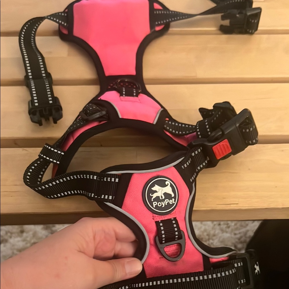 PoyPet Pink and Black Dog Harness